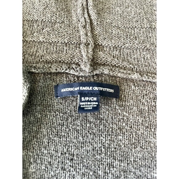 American Eagle Womens Hoodie Sweater Gray V-Neck Pullover Size S Lightly Worn - Picture 3 of 7